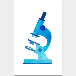 Lightning Blue Microscope Posters and Art